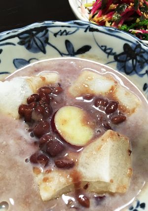豆乳とさつまいも入り♡小豆缶でおしるこ-レシピのメイン写真