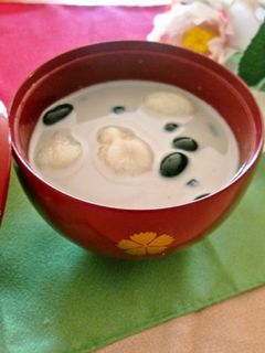 黒豆の煮汁で☆ほっこりミルクぜんざい-レシピのメイン写真