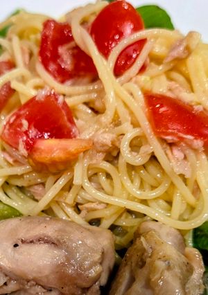 トマトとツナの冷製パスタ☆付け合せに☆-レシピのメイン写真