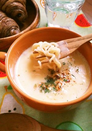 レンジで簡単☆コーンスープ味噌ラーメン。-レシピのメイン写真