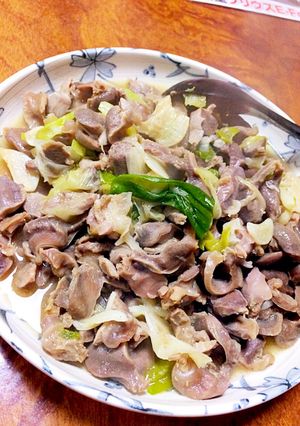 砂肝のニンニクネギ塩炒め-レシピのメイン写真