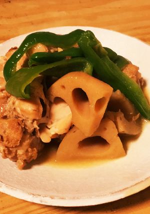 ホクホク蓮根と鶏手羽元のこっくり煮-レシピのメイン写真