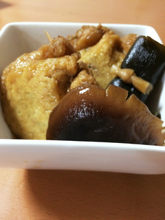 ひき肉あげ巾着と早煮昆布巻きの煮物-レシピのメイン写真