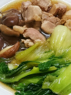 チンゲン菜と鶏肉と冷凍しいたけ煮-レシピのメイン写真