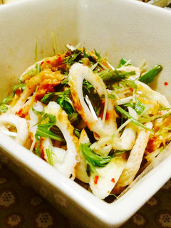 ネギ水菜たっぷりの竹輪豆板醤サラダ-レシピのメイン写真