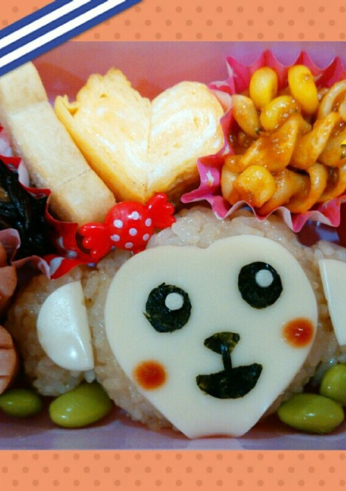 キャラ弁　さる　簡単　干支　動物-レシピのメイン写真
