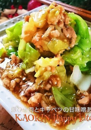 ❤キャベツと豚ひき肉の甘味噌あんかけ-レシピのメイン写真