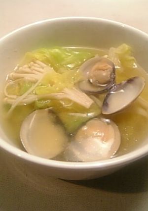 はまぐりとキャベツのスープパスタ-レシピのメイン写真