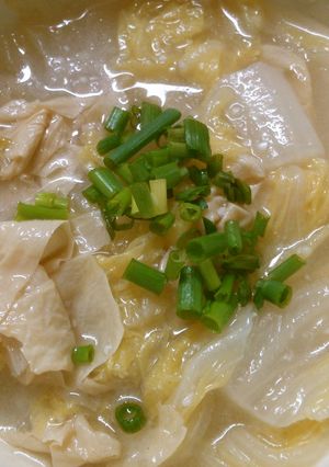 簡単ヘルシー白菜と湯葉の中華煮込みスープ-レシピのメイン写真