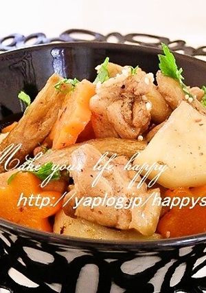 鶏もも肉と根菜のほんのりピリ辛☆炒め煮-レシピのメイン写真