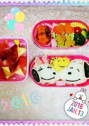 キャラ弁☆ スヌーピー & ベル♥弁当-レシピのメイン写真