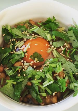小洒落た納豆卵かけご飯-レシピのメイン写真