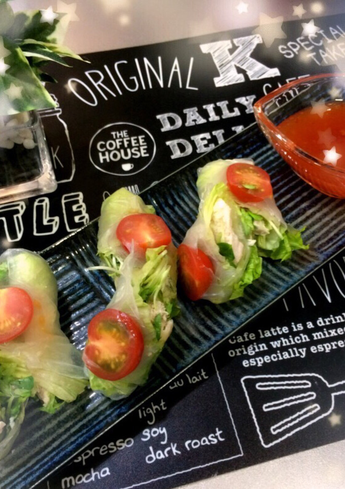 ダイエット★しっとり胸肉と野菜の生春巻き-レシピのメイン写真