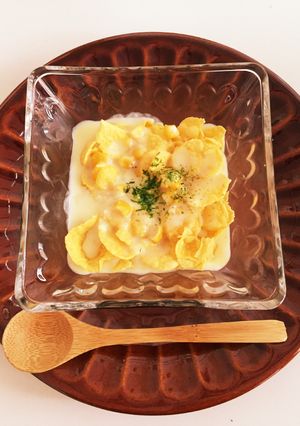 あったかコーンスープでコーンフレークを☆-レシピのメイン写真