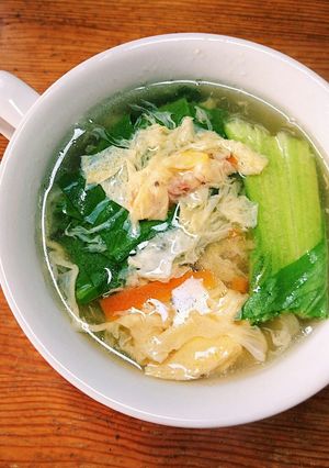 あったか！チンゲン菜の卵スープ-レシピのメイン写真