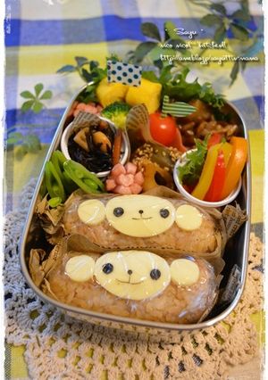 スティックおにぎりでおさるさん♪-レシピのメイン写真