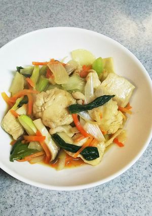 茹で鶏と彩り野菜のさっぱり甘酢炒め-レシピのメイン写真