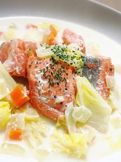 鮭と白菜の食べるミルクスープ-レシピのメイン写真