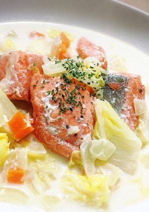 鮭と白菜の食べるミルクスープ-レシピのメイン写真