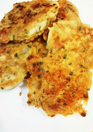 むきエビとネギのお好み焼き風お焼き♪-レシピのメイン写真