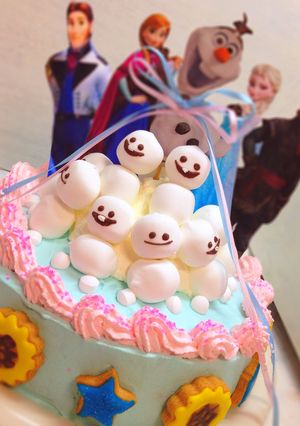 アナ雪ケーキ♡スノーギースも！-レシピのメイン写真