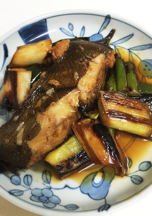 【晩御飯】カレイと長葱の煮付け-レシピのメイン写真