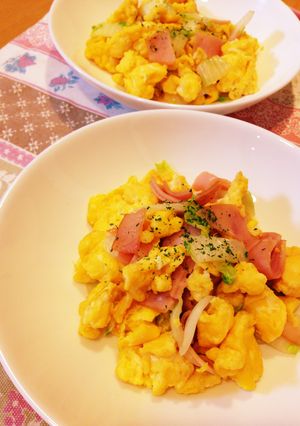 簡単一品♡白菜とハムと卵の炒め物-レシピのメイン写真
