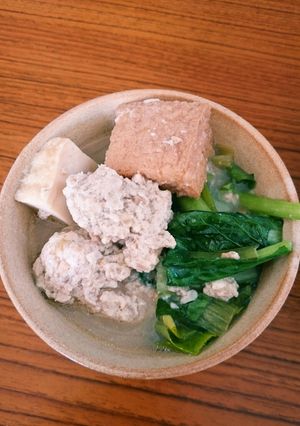 鶏団子と厚揚げの豆乳味噌煮-レシピのメイン写真