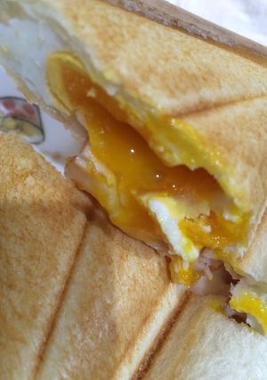 フライパン無しズボラな半熟卵ホットサンド-レシピのメイン写真