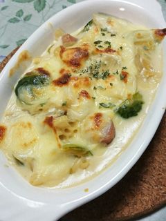 栄養満点!芽キャベツのグラタン-レシピのメイン写真