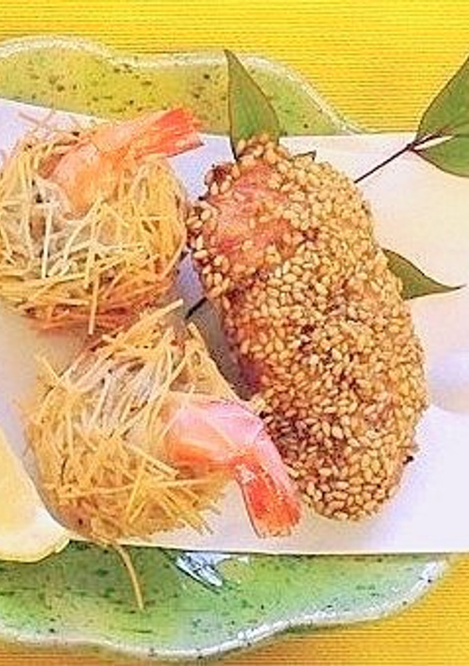 エビのイガ揚げ&鶏ささみゴマ揚げ-レシピのメイン写真