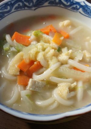 白菜・にんじん・油揚げのあんかけうどん-レシピのメイン写真