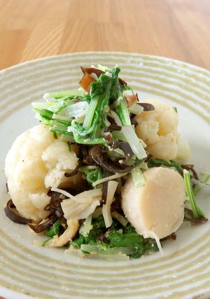 水菜とほたてのごまマヨネーズ和え-レシピのメイン写真