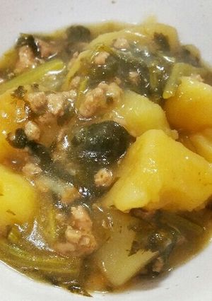 じゃがいもと小松菜のひき肉あんかけ-レシピのメイン写真