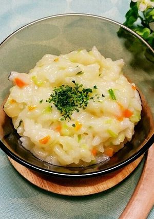 忙しい朝に☆栄養満点☆簡単リゾット-レシピのメイン写真