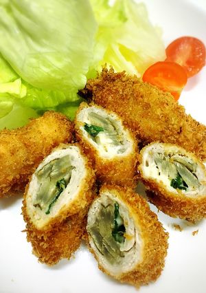ごぼうとチーズ味噌の豚ロールフライ-レシピのメイン写真