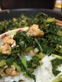 台湾風 大根の葉と鶏ひき肉炒める-レシピのメイン写真