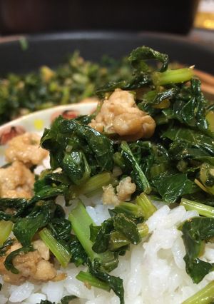 台湾風 大根の葉と鶏ひき肉炒める-レシピのメイン写真