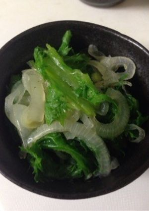 時短！わさび菜と玉ねぎの簡単和え！-レシピのメイン写真