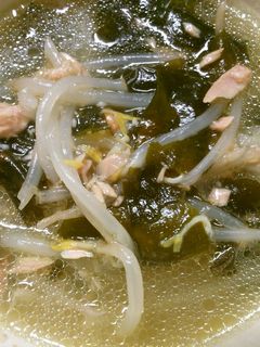 節約もやしとワカメ ツナの簡単中華スープ-レシピのメイン写真