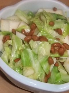 キャベツと納豆とはんぺんの炒め物-レシピのメイン写真