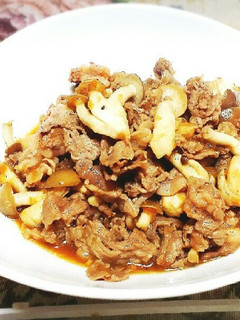 簡単!宮のたれで牛肉としめじの炒めもの✴-レシピのメイン写真