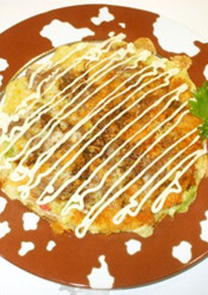 簡単！お好み焼き♪小麦粉・チーズ・ひき肉-レシピのメイン写真