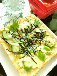 わさび漬け×胡瓜・枝豆 和トースト-レシピのメイン写真