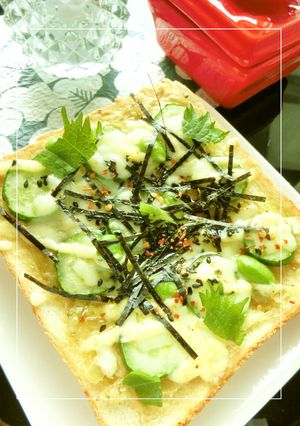 わさび漬け×胡瓜・枝豆　和トースト-レシピのメイン写真