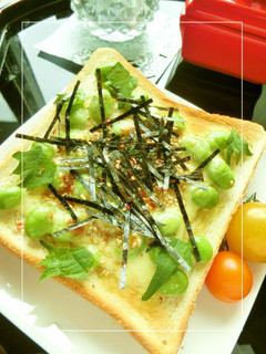 海苔*胡麻香る❀ゴロっと枝豆和トースト-レシピのメイン写真