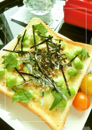 海苔＊胡麻香る❀ゴロっと枝豆和トースト-レシピのメイン写真