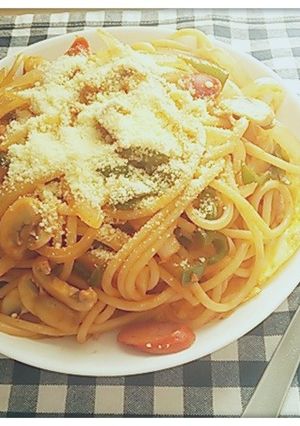 お洒落なカフェ風のナポリタン-レシピのメイン写真