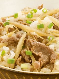 牛肉とごぼうの混ぜご飯-レシピのメイン写真