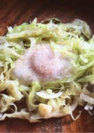 千切りキャベツの巣ごもり-レシピのメイン写真